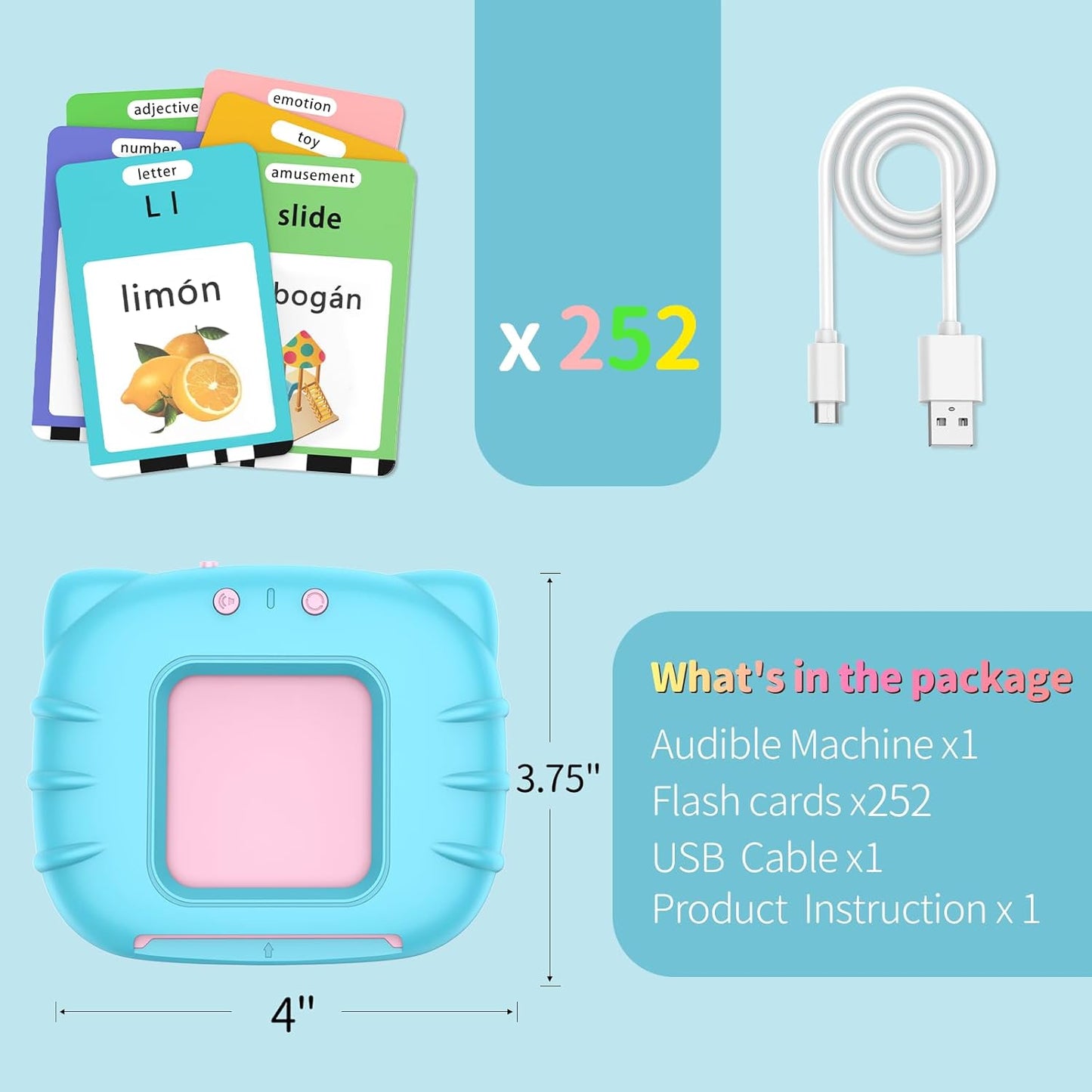 Magnetic IQ™ Bilingual Talking Flash Card Set